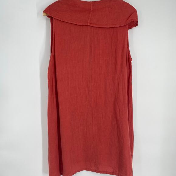 Match Point Dress Women’s XL Linen A-line Cowl Neck Lagenlook Coastal Vacation - Picture 2 of 7